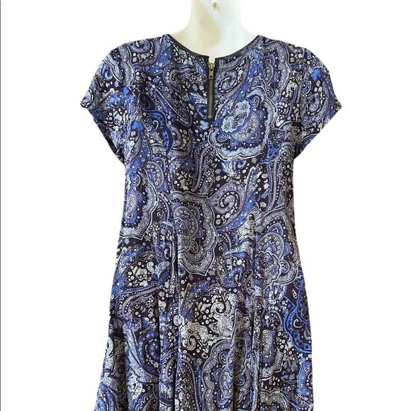 Urban Outfitters Silence + Noise Blue Paisley summer Dress with Flared Skirt - Picture 2 of 6